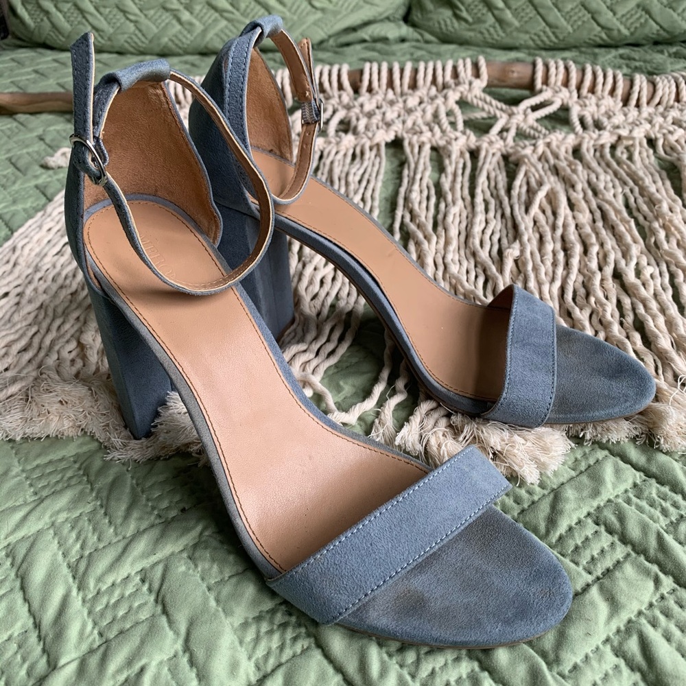 Dusty Blue Sandal Heels